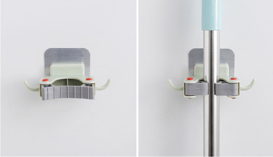 No-Drill Mop Holder – Wall-Mounted Broom Clip