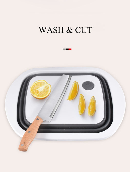 Folding Cutting Board Plastic Portable Folding Drain Basket
