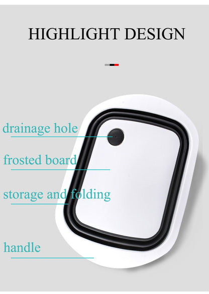 Folding Cutting Board Plastic Portable Folding Drain Basket
