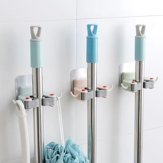 No-Drill Mop Holder – Wall-Mounted Broom Clip