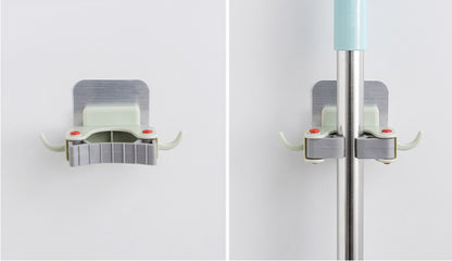 No-Drill Mop Holder – Wall-Mounted Broom Clip