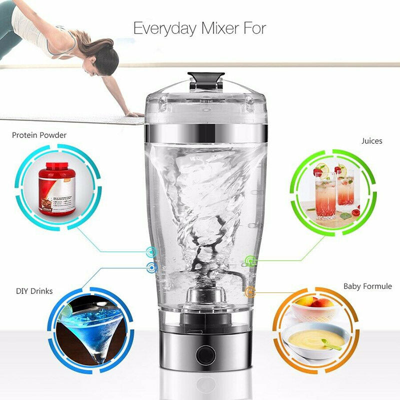 USB Electric Shaker Bottle – Protein & Coffee Mixer Cup