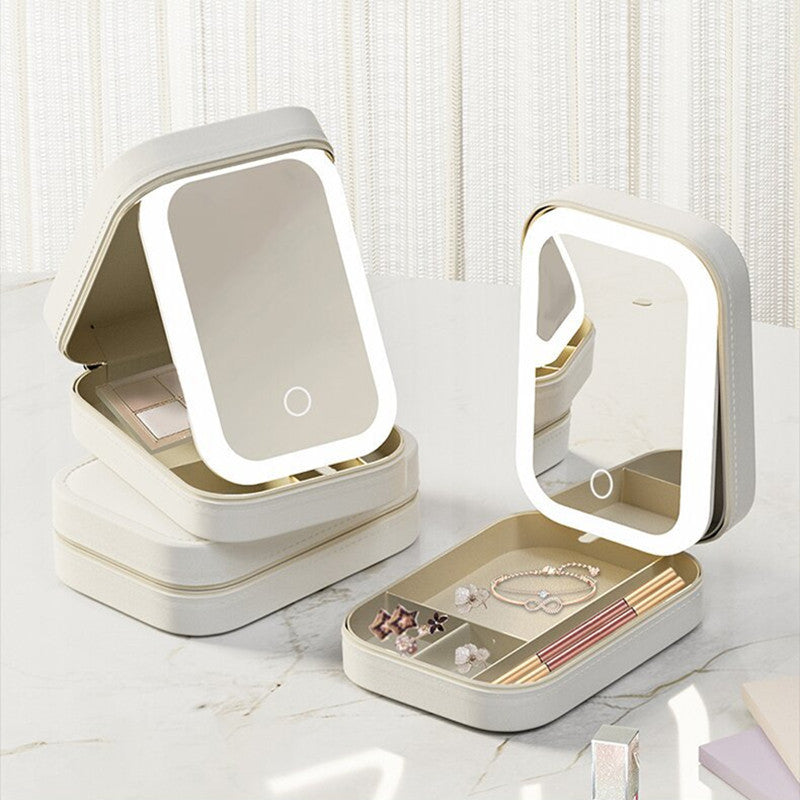 LED Makeup Storage Box – Portable Vanity Organizer